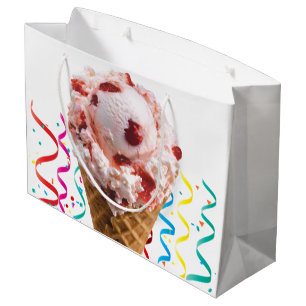 Joyeux cadeau d'anniversaire Sac fraise glace crèm