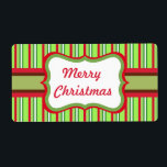 Joyeux cadeau de Noël Étiquettes<br><div class="desc">Les rayures donnent ce joli style rétro étiquette de Noël. Utilisez ces étiquettes de Noël festifs sur les cadeaux,  cadeaux,  forfaits,  artisanat,  ustensiles de cuisine,  forfaits biscuits de noël,  etc... Le design est de l'art original.</div>