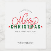 Joyeux cadeau de Noël personnalisé Étiquette de vi (Étiquettes simples)