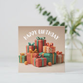 Joyeux Cadeaux d'anniversaire présente une carte d (Debout devant)