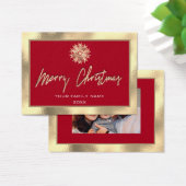 Joyeux cadre d'or Noël Rouge Famille Photo (Bureau)