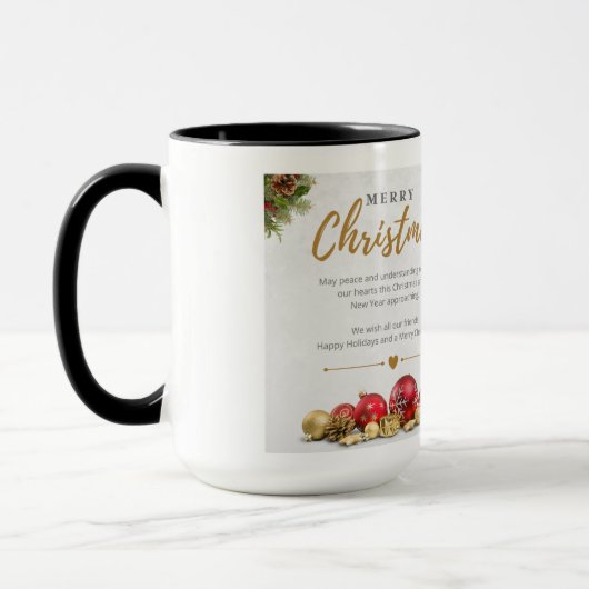 Joyeux café bicolore Noël Mug (Gauche)