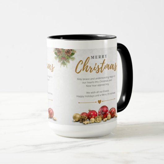 Joyeux café bicolore Noël Mug (Devant droit)