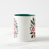 Joyeux café fabuleux Noël Deux Tone café Mug (Centre)