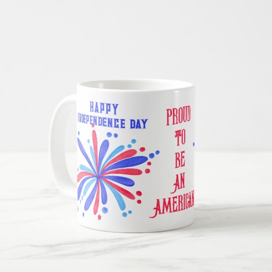 Joyeux café Mug de fête de l'Indépendance (Devant gauche)