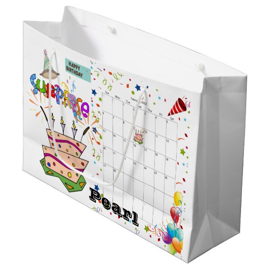 Joyeux calendrier d'anniversaire février 2022 Sac (Devant Angle)