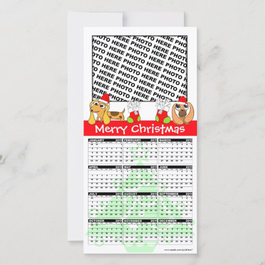 Joyeux calendrier de Noël 2011 Carte photo Doggie (Devant)