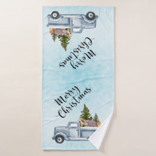 Joyeux Camion de Noël avec de mignons animaux