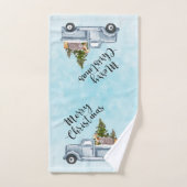 Joyeux Camion de Noël avec de mignons animaux (Serviette à main)