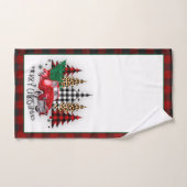 Joyeux camion de Noël et arbres (Serviette à main)