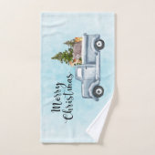 Joyeux Camion de ramassage de Noël avec animaux et (Serviette à main)