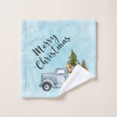 Joyeux Camion de ramassage de Noël avec animaux et (Gant de toilette)