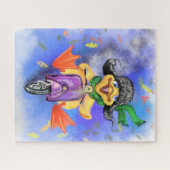 Joyeux canard avec Scooter Funny Puzzle (Horizontal)