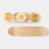 Joyeux Canard Jaune Skateboard Smile Drôle cadeau (Horz)