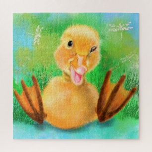 Joyeux Canard Joué Wink Jeu Puzzle