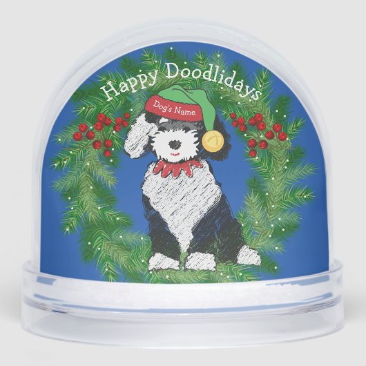 Joyeux caniche de Noël Elf Sheepadoodle (Avant)