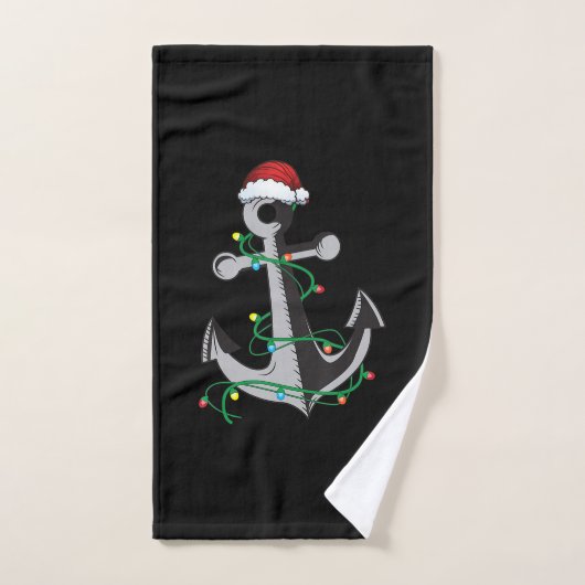 Joyeux Capitaine Père Noël Noël Ancre légère Noël (Serviette à main)