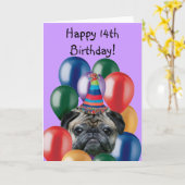 Joyeux carlin d'anniversaire chien carte de voeux (Fleur jaune)