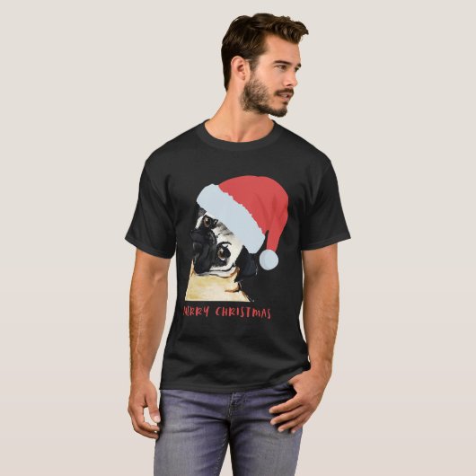 Joyeux Carlin de Noël avec T-shirt classique de Sa (Devant entier)