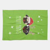 Joyeux carlin Père Noël et serviette de plat de (Horizontal)