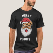 Joyeux Carlin Pugmas Avec T-Shirt Classique Santa  (Devant)