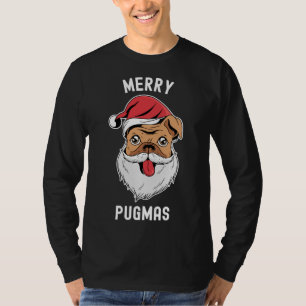 Joyeux Carlin Pugmas Avec T-Shirt Classique Santa 