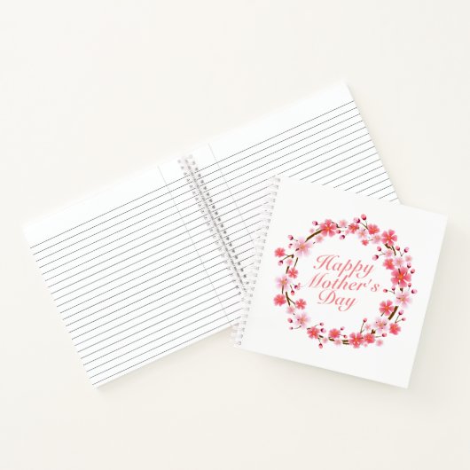 Joyeux Carnet de la Fête des Mères Floral Wreath (Intérieur)