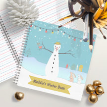 Joyeux Carnet Rustique Snowman hiver scène
