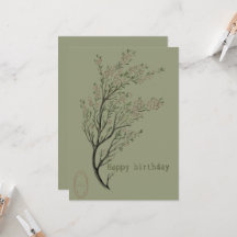 joyeux carte d'anniversaire botanique