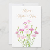 joyeux carte de fleurs carnation rose jour de la m (Devant)