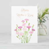 joyeux carte de fleurs carnation rose jour de la m (Debout devant)