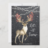 joyeux carte de noël hiver cerf de neige (Devant)