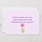 Joyeux Carte de remerciements aux fleurs et aux pa (Dos)