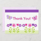 Joyeux Carte de remerciements aux fleurs et aux pa (Devant / Derrière)