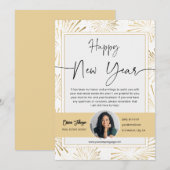 Joyeux Carte de remerciements de photo du nouvel a (Devant / Derrière)