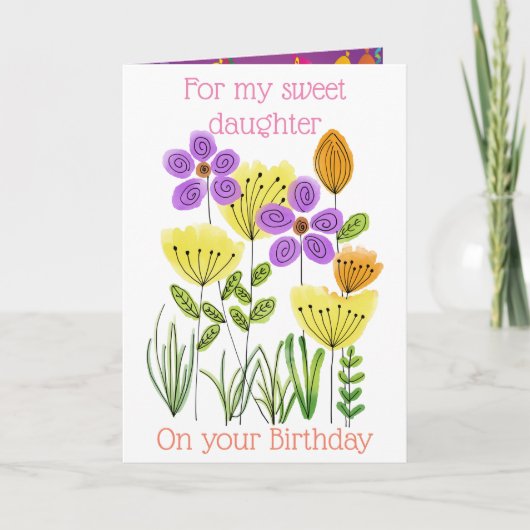 Joyeux Carte de remerciements des fleurs d'anniver (Devant)