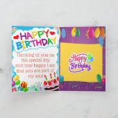 Joyeux Carte de remerciements des fleurs d'anniver (Intérieur)