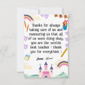 Joyeux carte de remerciements du jour de l'enseign (Devant)