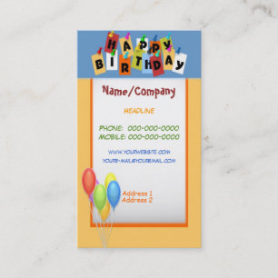 Joyeux Carte de visite d'anniversaire