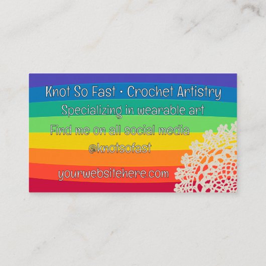 Joyeux Carte de visite Rainbow Crochet (Dos)