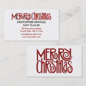 Joyeux Carte de visite rouge de Noël (Devant / Derrière)