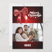 Joyeux carte photo arc rouge Noël (Devant)