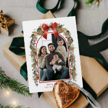 Joyeux Carte photo botanique de Noël