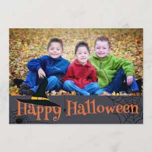 Joyeux carte photo Casquette de sorcières Hallowee