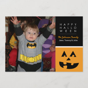 Joyeux Carte photo Citrouille Carré Halloween