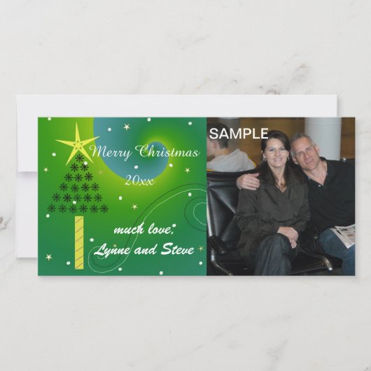 Joyeux Carte photo d'arbre de Noël (Devant)