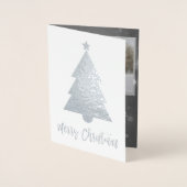 Joyeux Carte photo d'arbre de Noël à huile d'argen (Devant)