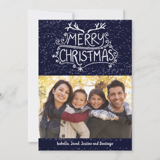 Joyeux Carte photo de famille de Noël (Devant)