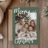 Joyeux Carte photo de famille de Noël | Cadre vert