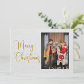 Joyeux Carte photo de famille de Noël Gold Script (Debout devant)